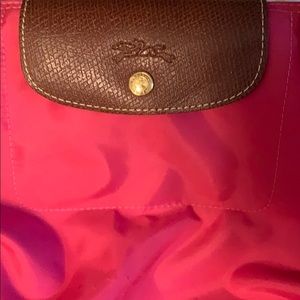 Large Pink La Pilage Long Champ tote bag